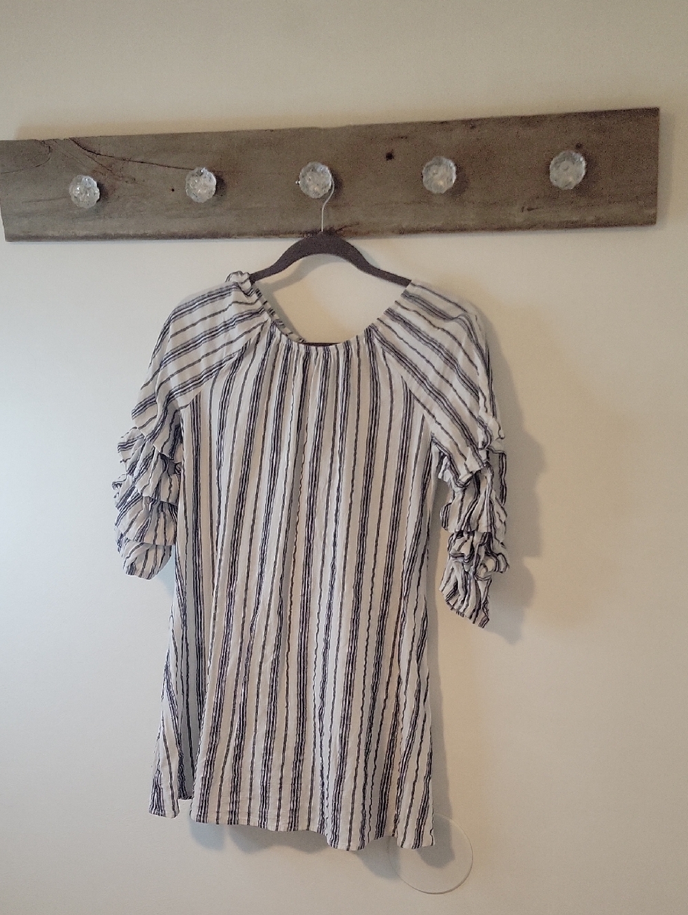 My Michelle Girls Striped Ruffle Sleeve Tunic Dress SZ 16